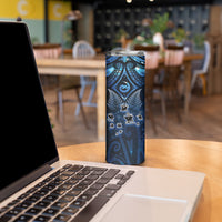 New Zealand Matariki Skinny Tumbler Maori Pattern and Kiwi Bird Haka Dance Sky Night LT03 - Polynesian Pride