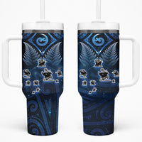 New Zealand Matariki Tumbler With Handle Maori Pattern and Kiwi Bird Haka Dance Sky Night