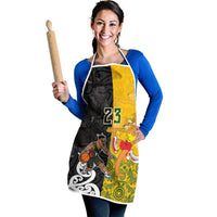 Aotearoa New Zealand And Australia Basketball Custom Apron Maori Tribal Tattoo And Aboriginal Dot Art Heritage LT03 - Polynesian Pride