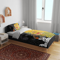 Aotearoa New Zealand And Australia Basketball Custom Bedding Set Maori Tribal Tattoo And Aboriginal Dot Art Heritage LT03 - Polynesian Pride