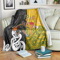 Aotearoa New Zealand And Australia Basketball Custom Blanket Maori Tribal Tattoo And Aboriginal Dot Art Heritage LT03 Multicolor - Polynesian Pride