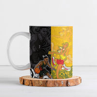 Aotearoa New Zealand And Australia Basketball Custom Ceramic Mug Maori Tribal Tattoo And Aboriginal Dot Art Heritage LT03 Multicolor - Polynesian Pride