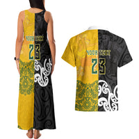 Aotearoa New Zealand And Australia Basketball Custom Couples Matching Tank Maxi Dress and Hawaiian Shirt Maori Tribal Tattoo And Aboriginal Dot Art Heritage LT03 - Polynesian Pride