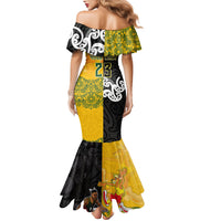 Aotearoa New Zealand And Australia Basketball Custom Family Matching Mermaid Dress and Hawaiian Shirt Maori Tribal Tattoo And Aboriginal Dot Art Heritage LT03 - Polynesian Pride