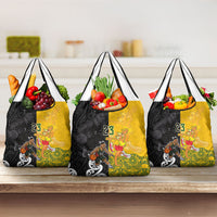 Aotearoa New Zealand And Australia Basketball Custom Grocery Bag Maori Tribal Tattoo And Aboriginal Dot Art Heritage LT03 3-pack One Size Multicolor - Polynesian Pride