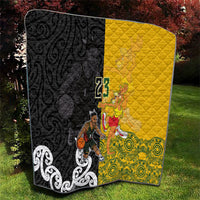 Aotearoa New Zealand And Australia Basketball Custom Quilt Maori Tribal Tattoo And Aboriginal Dot Art Heritage LT03 - Polynesian Pride