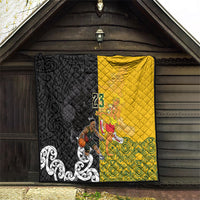Aotearoa New Zealand And Australia Basketball Custom Quilt Maori Tribal Tattoo And Aboriginal Dot Art Heritage LT03 - Polynesian Pride