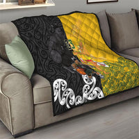Aotearoa New Zealand And Australia Basketball Custom Quilt Maori Tribal Tattoo And Aboriginal Dot Art Heritage LT03 - Polynesian Pride