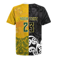 Aotearoa New Zealand And Australia Basketball Custom Rugby Jersey Maori Tribal Tattoo And Aboriginal Dot Art Heritage LT03 - Polynesian Pride