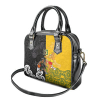 Aotearoa New Zealand And Australia Basketball Custom Shoulder Handbag Maori Tribal Tattoo And Aboriginal Dot Art Heritage LT03 - Polynesian Pride