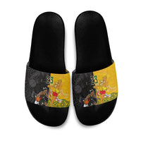 Aotearoa New Zealand And Australia Basketball Custom Slide Sandals Maori Tribal Tattoo And Aboriginal Dot Art Heritage LT03 Multicolor - Polynesian Pride