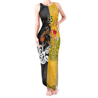 Aotearoa New Zealand And Australia Basketball Custom Tank Maxi Dress Maori Tribal Tattoo And Aboriginal Dot Art Heritage LT03 Women Multicolor - Polynesian Pride
