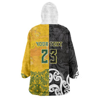 Aotearoa New Zealand And Australia Basketball Custom Wearable Blanket Hoodie Maori Tribal Tattoo And Aboriginal Dot Art Heritage LT03 - Polynesian Pride