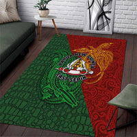 Papua New Guinea East Sepik Province Area Rug Tribal Crocodile Birds of Paradise Melanesian Tattoo LT03 Green - Polynesian Pride