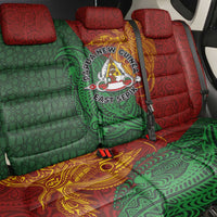 Papua New Guinea East Sepik Province Back Car Seat Cover Tribal Crocodile Birds of Paradise Melanesian Tattoo LT03 - Polynesian Pride