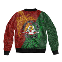 Papua New Guinea East Sepik Province Bomber Jacket Tribal Crocodile Birds of Paradise Melanesian Tattoo LT03 - Polynesian Pride
