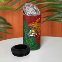 Papua New Guinea East Sepik Province 4 in 1 Can Cooler Tumbler Tribal Crocodile Birds of Paradise Melanesian Tattoo LT03 - Polynesian Pride