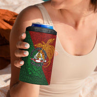 Papua New Guinea East Sepik Province 4 in 1 Can Cooler Tumbler Tribal Crocodile Birds of Paradise Melanesian Tattoo LT03 - Polynesian Pride