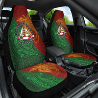 Papua New Guinea East Sepik Province Car Seat Cover Tribal Crocodile Birds of Paradise Melanesian Tattoo LT03 One Size Green - Polynesian Pride