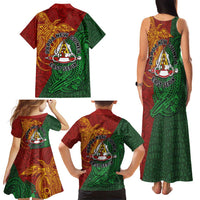 Papua New Guinea East Sepik Province Family Matching Tank Maxi Dress and Hawaiian Shirt Tribal Crocodile Birds of Paradise Melanesian Tattoo LT03 - Polynesian Pride