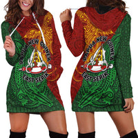 Papua New Guinea East Sepik Province Hoodie Dress Tribal Crocodile Birds of Paradise Melanesian Tattoo LT03 - Polynesian Pride
