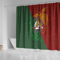 Papua New Guinea East Sepik Province Shower Curtain Tribal Crocodile Birds of Paradise Melanesian Tattoo LT03 - Polynesian Pride