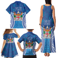 Fiji Day Family Matching Tank Maxi Dress and Hawaiian Shirt Fijian Masi Tribal Hibiscus Tattoo and Tapa Pattern LT03 - Polynesian Pride