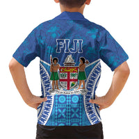 Fiji Day Kid Hawaiian Shirt Fijian Masi Tribal Hibiscus Tattoo and Tapa Pattern LT03 - Polynesian Pride