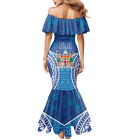 Fiji Day Mermaid Dress Fijian Masi Tribal Hibiscus Tattoo and Tapa Pattern LT03 - Polynesian Pride