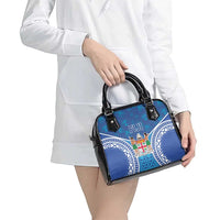Fiji Day Shoulder Handbag Fijian Masi Tribal Hibiscus Tattoo and Tapa Pattern