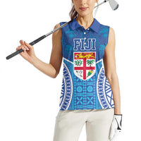 Fiji Day Women Sleeveless Polo Shirt Fijian Masi Tribal Hibiscus Tattoo and Tapa Pattern LT03 - Polynesian Pride