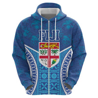 Fiji Day Zip Hoodie Fijian Masi Tribal Hibiscus Tattoo and Tapa Pattern LT03 - Polynesian Pride