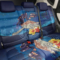 Polynesian Scuba Diving Back Car Seat Cover Honu with Hibiscus and Plumeria Flower and Tapa Tribal Pattern LT03 - Polynesian Pride