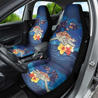 Polynesian Scuba Diving Car Seat Cover Honu with Hibiscus and Plumeria Flower and Tapa Tribal Pattern LT03 - Polynesian Pride