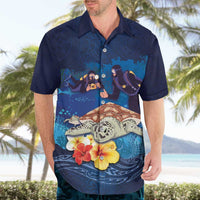 Polynesian Scuba Diving Hawaiian Shirt Honu with Hibiscus and Plumeria Flower and Tapa Tribal Pattern LT03 - Polynesian Pride