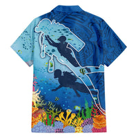 Polynesian Scuba Diving Family Matching Off Shoulder Short Dress and Hawaiian Shirt Beauty Corals with Underwater and Polynesian Pattern LT03 - Polynesian Pride