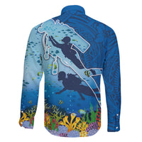 Polynesian Scuba Diving Family Matching Off Shoulder Short Dress and Hawaiian Shirt Beauty Corals with Underwater and Polynesian Pattern LT03 - Polynesian Pride