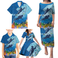 Polynesian Scuba Diving Family Matching Puletasi and Hawaiian Shirt Beauty Corals with Underwater and Polynesian Pattern LT03 - Polynesian Pride