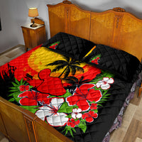 Hawaii Maui Island Quilt Bed Set Maui Map With Tropical Forest Sunset Vibe LT03 - Polynesian Pride
