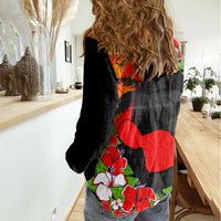 Hawaii Maui Island Women Casual Shirt Maui Map With Tropical Forest Sunset Vibe LT03 - Polynesian Pride