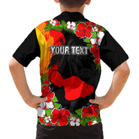 Custom Hawaii Maui Island Family Matching Off Shoulder Long Sleeve Dress and Hawaiian Shirt Maui Map With Tropical Forest Sunset Vibe LT03 - Polynesian Pride