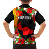 Custom Hawaii Maui Island Family Matching Short Sleeve Bodycon Dress and Hawaiian Shirt Maui Map With Tropical Forest Sunset Vibe LT03 - Polynesian Pride
