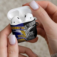 Rugby Niue and Aotearoa AirPods Case Hiapo with Maori Moko Tribal Heritage Tattoos LT03 - Polynesian Pride