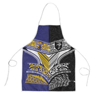 Rugby Niue and Aotearoa Apron Hiapo with Maori Moko Tribal Heritage Tattoos LT03 Black - Polynesian Pride