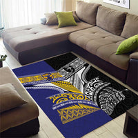 Rugby Niue and Aotearoa Area Rug Hiapo with Maori Moko Tribal Heritage Tattoos LT03 - Polynesian Pride