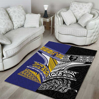 Rugby Niue and Aotearoa Area Rug Hiapo with Maori Moko Tribal Heritage Tattoos LT03 - Polynesian Pride