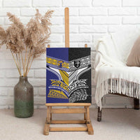Rugby Niue and Aotearoa Canvas Wall Art Hiapo with Maori Moko Tribal Heritage Tattoos LT03 - Polynesian Pride