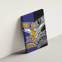 Rugby Niue and Aotearoa Canvas Wall Art Hiapo with Maori Moko Tribal Heritage Tattoos LT03 - Polynesian Pride