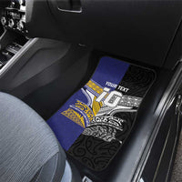 Custom Rugby Niue and Aotearoa Car Mats Hiapo with Maori Moko Tribal Heritage Tattoos LT03 - Polynesian Pride