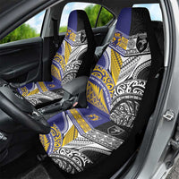 Rugby Niue and Aotearoa Car Seat Cover Hiapo with Maori Moko Tribal Heritage Tattoos LT03 - Polynesian Pride